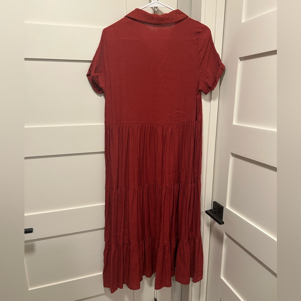 Button down rust color dress - Picture 2 of 2
